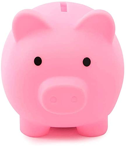 Cute Plastic Piggy Bank,Pig Money Box Plastic Piggy Bank for Kids Money Collections and Savings,Unique Birthday Gift (Pink, S)