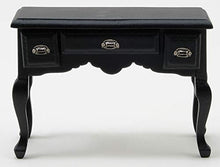 Load image into Gallery viewer, Classics by Handley Dollhouse Miniature Black Desk with Pewter Drawer Pulls
