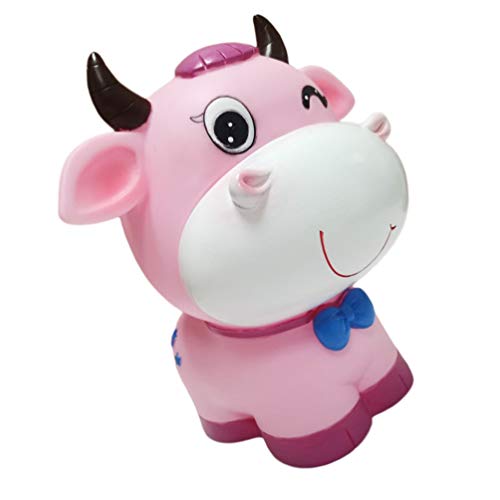 PRETYZOOM Cow Piggy Bank Cattle Calf Coin Money Bank Money Saving Box Ox Figurine Statue Table Decoration Chinese Zodiac Ox Year Gift for Boys Girls Children
