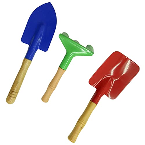 Yardwe 3PCS Kids Gardening Tools Set - Garden Tools Toy, Garden Tools with Wooden Handle for Kids (Random Color)