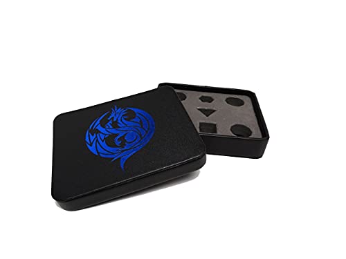 Leather Lite Dice Display and Storage Case - Perfect for Plastic, Metal, Stone, or Wood Dice (Blue Dragon)