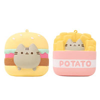 Hamee Pusheen Tabby Cat Junk Food Slow Rising Squishy Toy (Hamburger & Fries, 2 Piece Set) [Christmas Tree Ornaments, Gift Box, Party Favors, Gift Basket Filler, Stress Relief Toys]