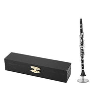 Clarinet Music 16Cm Miniature Black Clarinet Musical Instrument Brass Miniature Clarinet Model with Box for Dollhouse Music Home Room Decoration