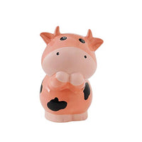 WFS Money Jar Cute Happy Cow Piggy Bank Ceramic Decorative Saving Bank for Boy Girl Child Toy Bank Doggy Dog Ceramic Piggy Bank Money Pot (Color : Natural)
