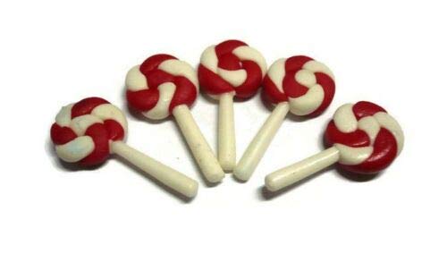 Factory Direct Craft 15 Pieces Dollhouse Miniature Candy Cane Lollipops for Holiday and Home Decorating and Displaying or Crafting Projects