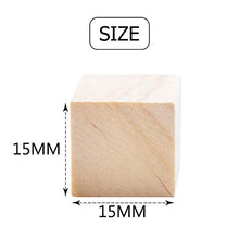 Load image into Gallery viewer, Wood Cubes,100pcs Square Blocks Unfinished Cubic Wooden for Math Counting Craft Childlike Game - 1.5CM
