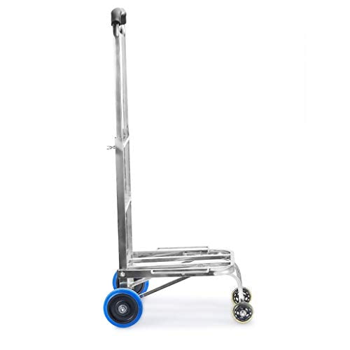 Zxb-shop-shopping carts Stainless Steel Trolley Portable Folding Truck Home Load Truck