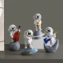Load image into Gallery viewer, Ceramic Joe Astronaut Band Desktop Toys Home Office Car Decoration Creative Astronaut Dolls (Guitar Player B - Silver)

