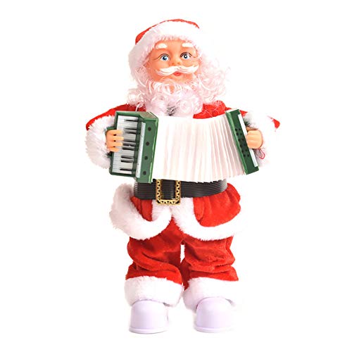 MEIFXIH Electric Santa Claus Toy,Playing Accordion Music Santa Claus Electric Toys Doll Christmas Decoration