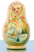 Load image into Gallery viewer, Russian Nesting Doll - Kirov - VJATKA - Hand Painted in Russia - Medium Size - Wooden Decoration Gift Doll - Matryoshka Babushka (Design B, 4.75`` (5 Dolls in 1))
