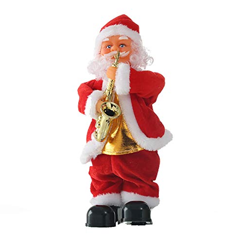 MEIFXIH Christmas Dolls,Christmas Electric Dancing Music Santa Claus Toy Christmas Decorations for Home Xmas Gift for Kids-Saxophone