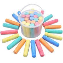 Load image into Gallery viewer, 60 Pcs Chalks Set with Rounded Case Jumbo Washable Outdoor Bulk Chalk Non-Toxic Sidewalk Chalks Set for Art Play and Outdoor Play
