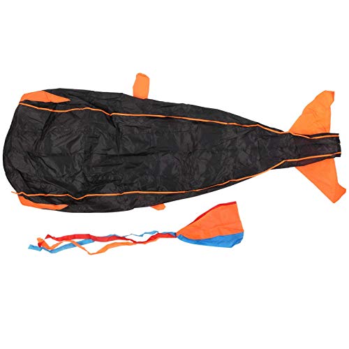 VGEBY Huge Kite for Kids, Dolphin Kite Polyester Children 3D Cartoon Animal Soft Parafoil Outdoor Fun Toys(Black)