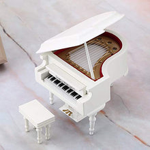 Load image into Gallery viewer, White Piano Toy, with Bench and Case Musical Model Miniature Piano Model, Mini Decoration Furniture Accessories for Birthday Gift Toys
