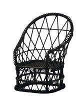 Load image into Gallery viewer, Melody Jane Dollhouse Black Wire Wrought Iron Tub Chair Miniature Garden Patio Furniture

