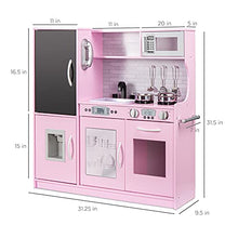 Load image into Gallery viewer, Best Choice Products Pretend Play Kitchen Wooden Toy Set for Kids with Realistic Design, Telephone, Utensils, Oven, Microwave, Sink - Pink
