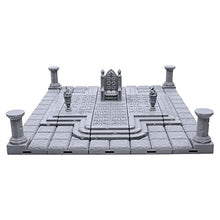 Load image into Gallery viewer, Locking Dungeon Tiles - Throne Room, Terrain Scenery Tabletop 28mm Miniatures Role Playing Game, 3D Printed Paintable, EnderToys
