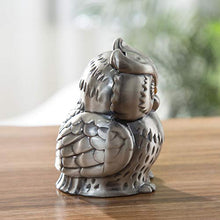 Load image into Gallery viewer, HEALLILY Metal Piggy Bank Owl Coin Bank Creative Money Holder Saving Pot for Desk Ornament Birthday New Years Gift
