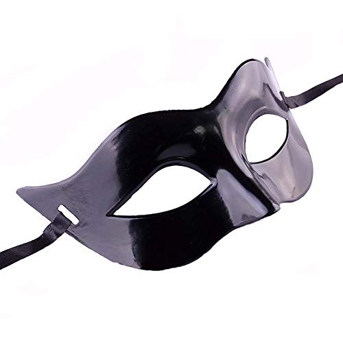 Pigeon Fleet 10 Pcs Half Masquerades Venetian Mask Halloween Carnival Party Accessory, Black