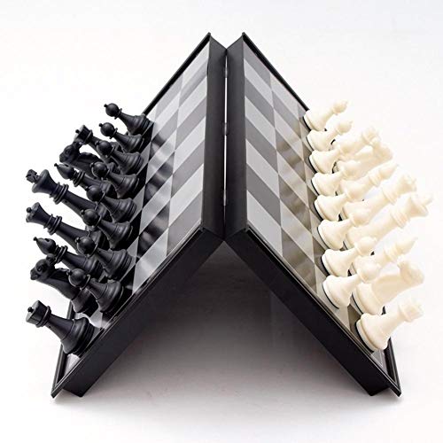 LQW HOME Chess Mini Funny Magnetic Travel Chess Set Folding Board Parent-Child Educational Toy Family Game