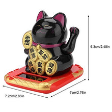 Load image into Gallery viewer, 2.482.832.76in Fortune Cat, Golden/Black/White Solar Lucky Cat, Solar Energy Home for Kitchen Stores Coffee Shop Bar Restaurant(Black)
