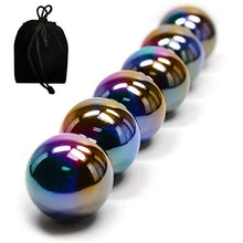 Load image into Gallery viewer, 1Inch 25mm Rainbow Magnetic Stones, 6Piece Magnets Balls with Bag, Hematite Magnetic Rattlesnake Egg.
