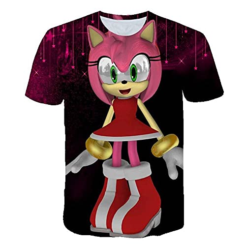 Boys Cartoon Rose Sonic Clothes Girls 3D Funny T-Shirts Costume Children Spring Clothing Kids Tees Top Baby T Shirts (Style 1, 6T)