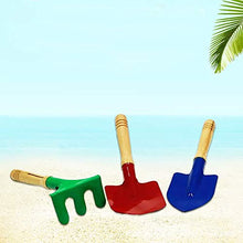 Load image into Gallery viewer, Delphinus Kids Gardening Tools Set, 6PCS Gardening Tools for Kids Metal with Sturdy Wooden Handle Safe Gardening Tools 8&quot; Children Beach Sandbox Toy
