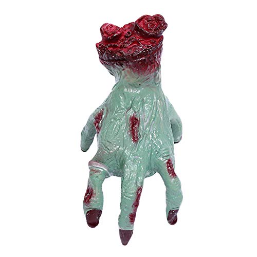 Klun Horrific Zombie Crawling Hand Voice Control Prank Props Halloween Party Haunted House Decor (Green)