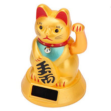 Load image into Gallery viewer, Fortune Cat Solar Powered Welcoming Waving Beckoning Fortune Lucky Cat Home Stores Car Decor
