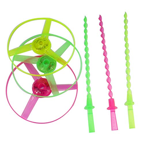 Maserfaliw Funny Spinning Dragonfly Hand Push Light Flying Saucer Kids Toy for Outdoor Play Random Color