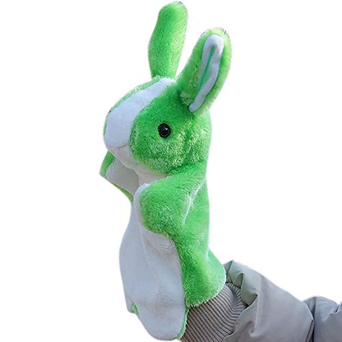 Plush Rabbit Hand Puppet Toy, ChildrenS Baby Early Education Toy Gift, Cute Kawaii Plush Toy Hand Puppet, Parent-Child Interactive Hand Puppet, Develop ChildrenS Creativity and Imagination (Green)