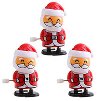NUOBESTY 3pcs Christmas Clockwork Toys Santa Claus Snowman Elk Dolls Wind Up Toys Xmas Party Bag Fillers(Random Style)