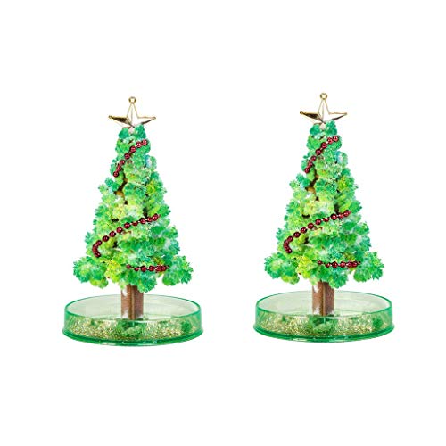 Futomcop 2 PCS Magic Growing Crystal Christmas Tree, Kids DIY Felt Magic Growing Halloween Decorations Tree/Xmas Ornaments/Wall Hanging Gifts for Kids Funny Educational/Party Toys