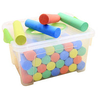 Puseky Sidewalk Chalk Set with Carry Box Washable Colored Chalk Outdoor Toy 50pcs