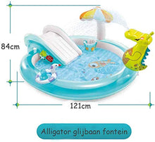 Load image into Gallery viewer, YUYTIN Inflatable Swimming Pool, Crocodile Slide Water Spray Swimming Pool, Inflatable Water Spray Outdoor Children&#39;s Water Park Swimming Pool,201cm170cm84cm
