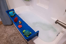 Load image into Gallery viewer, Tub Topper Bathtub Splash Guard Play Shelf Area -Toy Tray Caddy Holder Storage -Suction Cups Attach to Bath Tub -No Mess Water Spill in Bathroom -Fun for Toddlers Kids Baby
