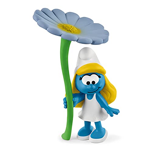 Schleich Smurfs, Smurf Toys, Collectible Toys, Smurfette with Flower , Blue