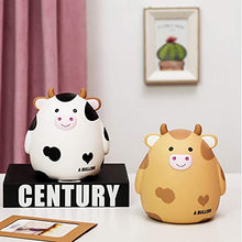 Load image into Gallery viewer, Hengqiyuan Cow Piggy Bank, Soft Plastic Fund, Home Decoration, Handicrafts, Cute Car Decoration, Suitable for Living Room, Bedroom, Children&#39;s Room (1Pcs),Khaki
