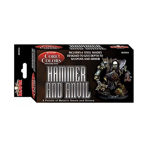 Reaper 09904: Fast Palette: Hammer and Anvil - Steel Colors Master Series Core Color Paint Set