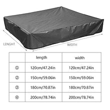 Load image into Gallery viewer, Sandbox Cover Square with Drawstring, Oxford Cloth Sandbox Canopy Waterproof Sandpit Pool Cover Anti UV Sandbox Protection Cover for Sandpit Toys Swimming Pool and Furniture (Black, 59 x 59inch)
