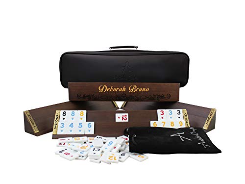 Antochia Crafts Personalized Rummy Game Complete Set - Wooden Custom Rummy Racks and Tiles