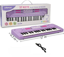 Load image into Gallery viewer, BIGFUN Kid Keyboard Piano - 37 Keys Keyboard Piano Kids Multifunction Music Educational Instrument Toy Keyboard Piano for 3, 4, 5, 6, 7, 8 Girls and Boys (Purple)
