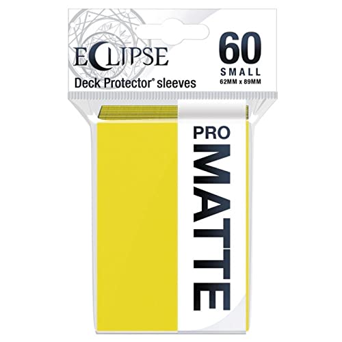 Ultra Pro - Eclipse Matte Small Sleeves 60 Count (Lemon Yellow) - Protect All Your Gaming Cards , Sports Cards, and Collectible Cards with Ultra Pro's ChromaFusion Technology