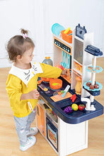 Load image into Gallery viewer, JOYIN Little Kitchen Playset, Kids Play Kitchen with Realistic Lights &amp; Sounds, Simulation of Spray, Play Sink with Running Water, Dessert Shelf Toy &amp; Other Kitchen Accessories Set for Girls Boys
