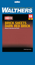 Load image into Gallery viewer, Walthers Cornerstone HO Scale Model Brick Sheet, 4 X 9-3/4&quot; 10.1 X 24.7cm, Dark Red
