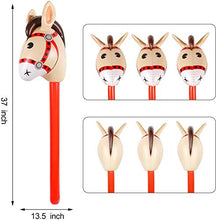 Load image into Gallery viewer, 8PCS Inflatable Stick Horse - Pony/Christmas/Western Cowboy/Horse Baby Shower Birthday Party Decorations Supplies Favors Inflatable Horse Head Costume Stick (37 Inches)
