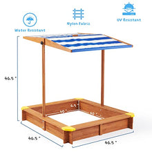 Load image into Gallery viewer, Kid&#39;s Sandbox with Cover, Canadian Cedar Wood Sandpit w/ Adjustable Canopy for Outdoor Backyard Play
