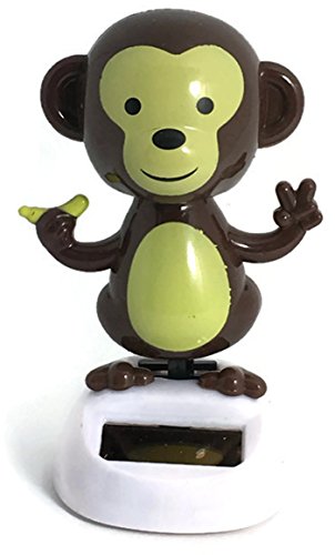 Sunlight Monkey Dancing Solar Power Wiggle Brown