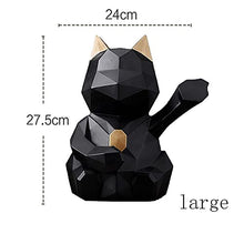 Load image into Gallery viewer, Cat Piggy Bank Lucky Cat Fox Shape Coin Bank Nordic Simple Resin Money Box for Home Decor Toy Gift (Color : Black, Size : Large)
